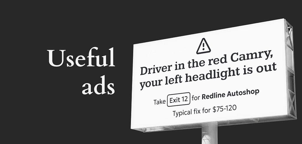 Designing useful ads