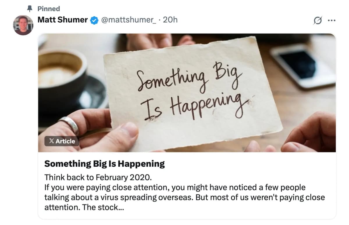 About that Matt Shumer post that has nearly 50 million views