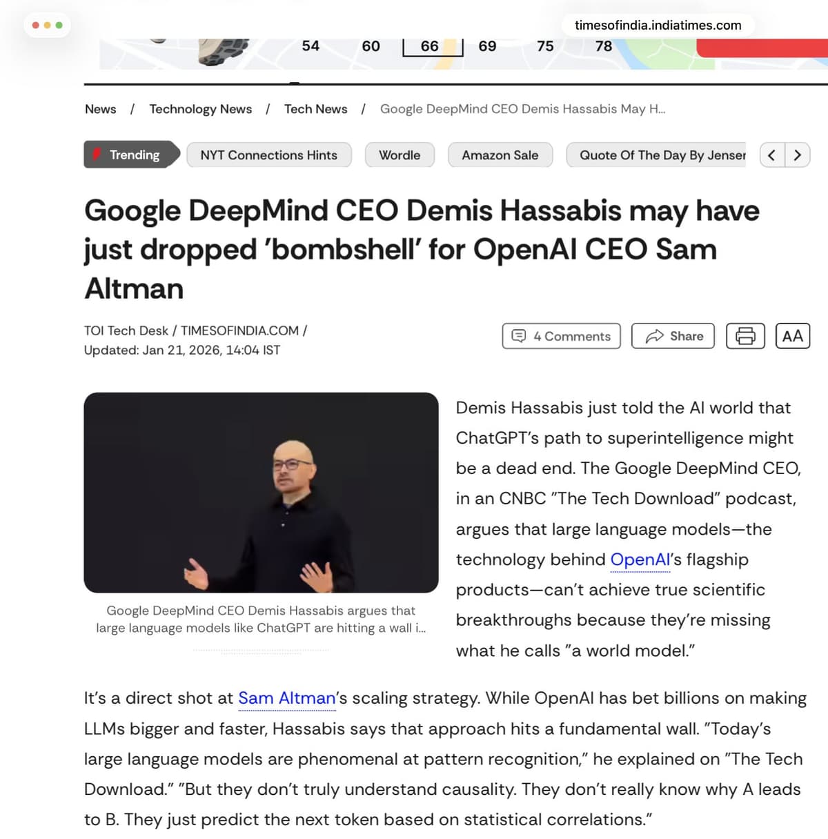 Breaking: Sir Demis Hassabis becomes the latest to say that ChatGPT is a dead-end and that we must turn our focus to world models